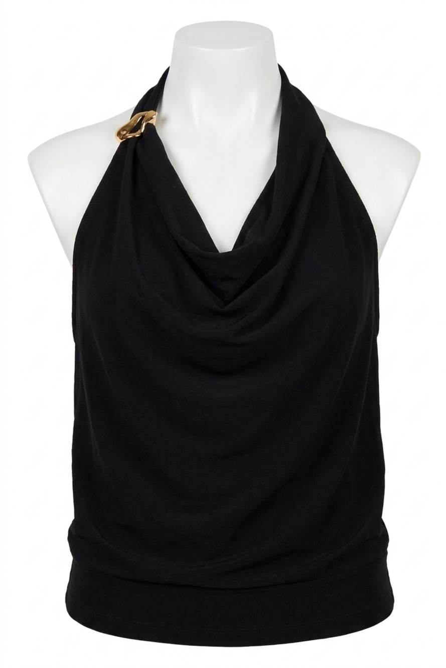 NEW LUCY PARIS cali twist halter top in black